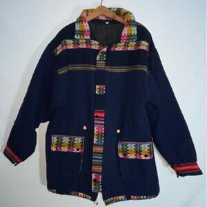 Quilted Ethnic Print Coat - Women's Size XL - Soft, Cozy, Warm &‎ Pretty